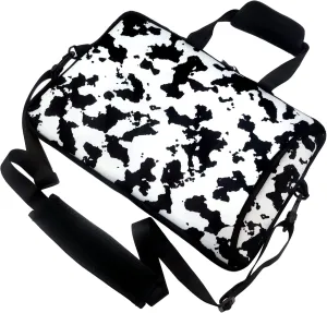 13-15 Inch Cow Print Laptop Bag Case, Water-Resistant Neoprene Notebook Computer Tablet Briefcase Carrying Bag