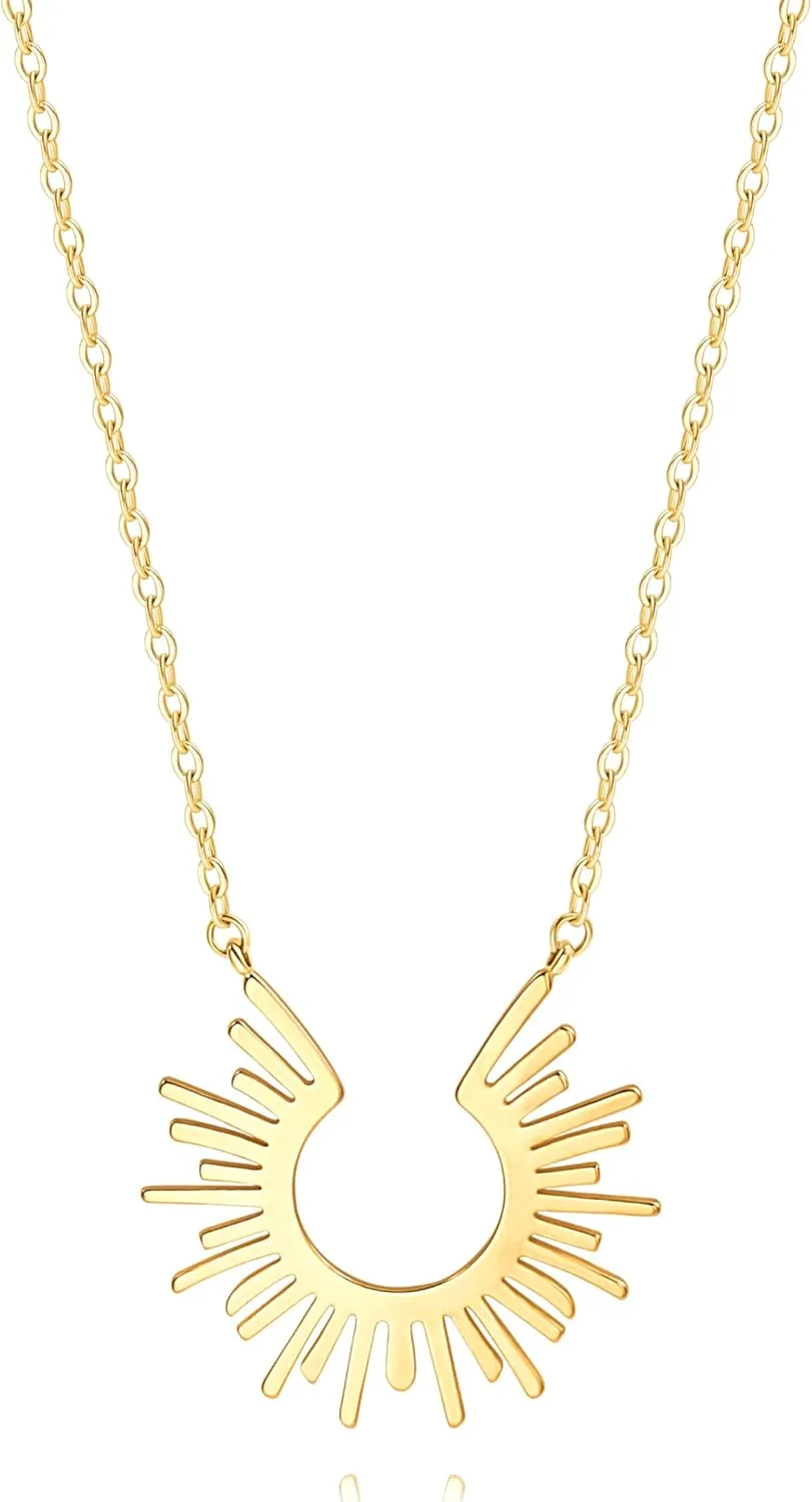 18K Gold Plated Chain Choker Pendant Necklace for Women Handmade Layering Jewelry