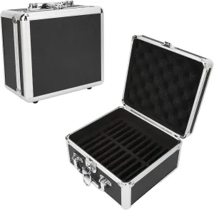 2.5 Inch Hard Drive Storage Box, Hard Drive Storage Box Case with Security Lock, 20 Bays Waterproof External Hard Disk Carrying Case Convenient Handle