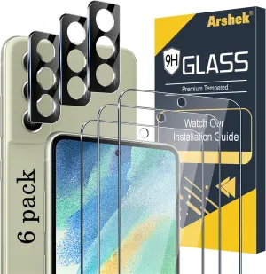 [3 3 Pack] Glass Screen Protector for Samsung Galaxy S21 FE 5G, 9H Tempered Glass, Ultrasonic Fingerprint Support, HD Clear, Anti Scratch