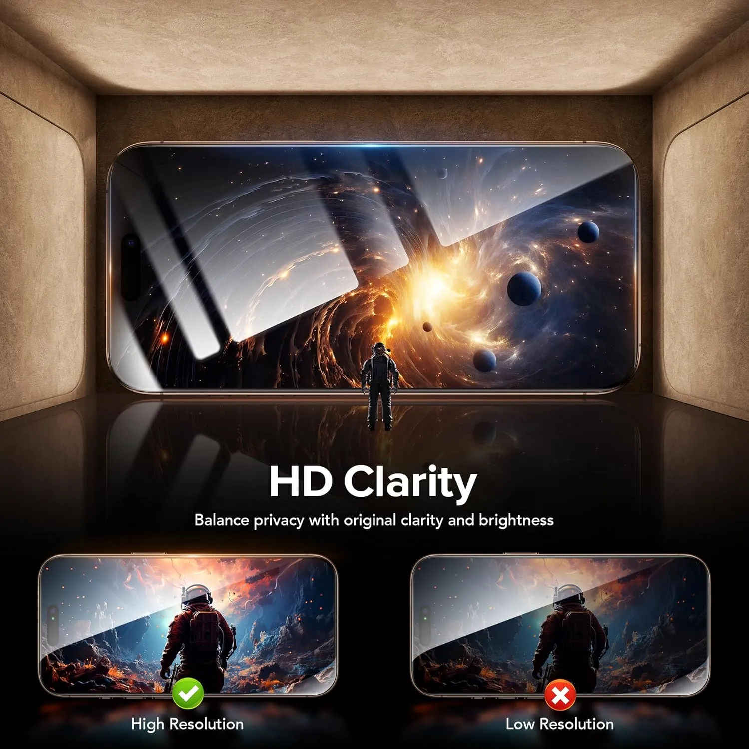 3 Pack Privacy Screen Protector for iPhone 16 Pro Max, [One-Pull Installation] Military-Grade Shatterproof & Ultra Durable 9H Hardness, Anti-Spy Tempered Glass, Bubble-Free, Case Friendly