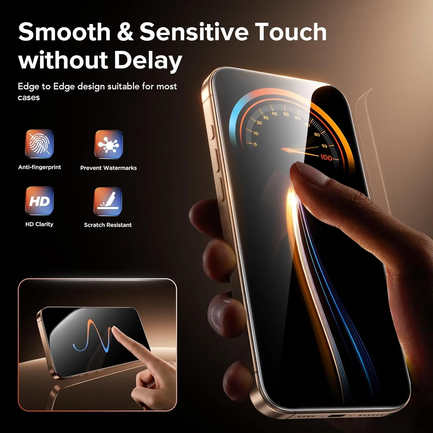 3 Pack Privacy Screen Protector for iPhone 16 Pro Max, [One-Pull Installation] Military-Grade Shatterproof & Ultra Durable 9H Hardness, Anti-Spy Tempered Glass, Bubble-Free, Case Friendly