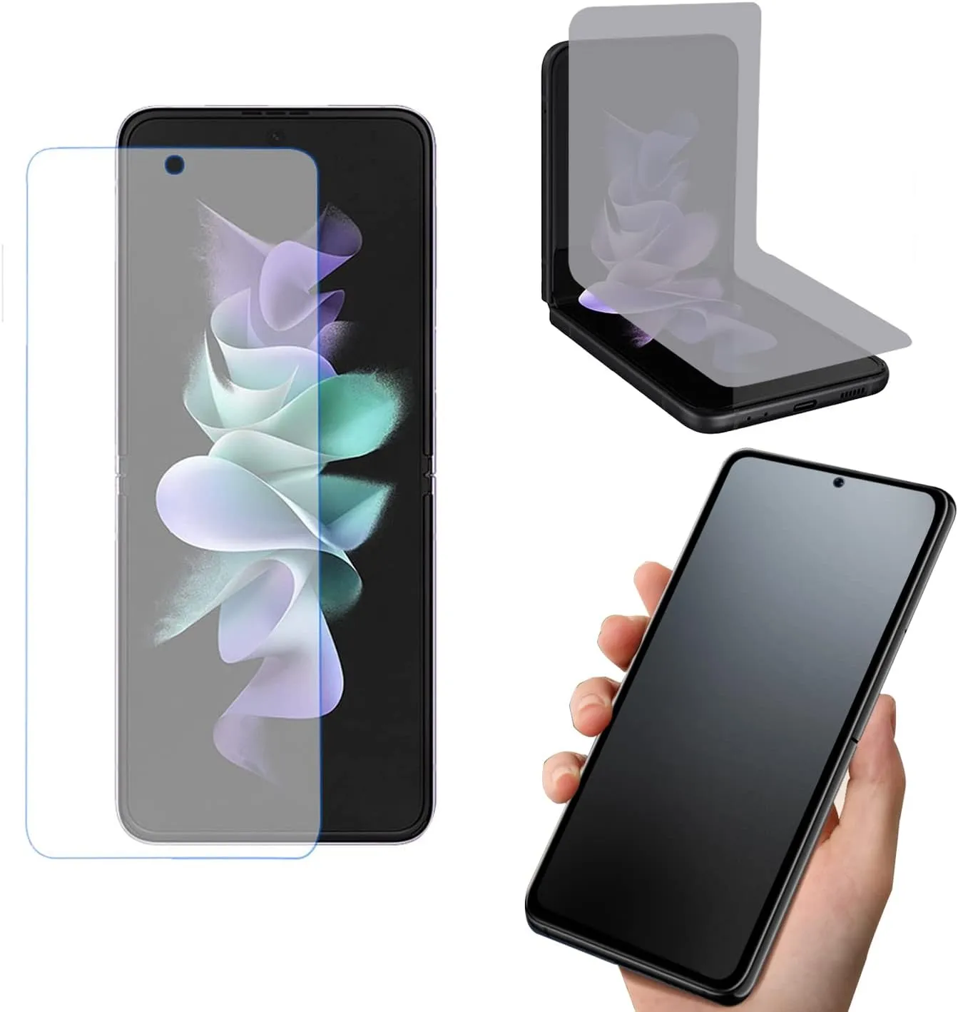 [3 Pack]Matte Screen Protectors Designed for Samsung Galaxy Z Flip 5/Z Flip 4 5G, 3 Pack Inside Screen Self-Healing TPU Film Scratch-Resistant Bubble Free Sensitive Touch Ultra-Thin Screen Protectors