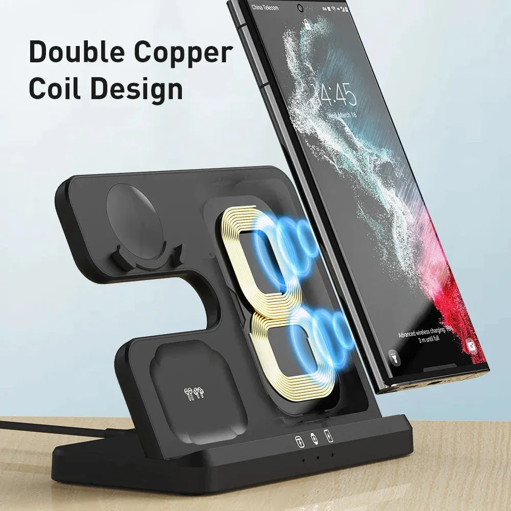30w 3 in 1 Wireless Qi Fast Charging Dock Station for Samsung S22 S21 S20 Ultra Galaxy Watch 5 4 3 Active 2/1 Buds