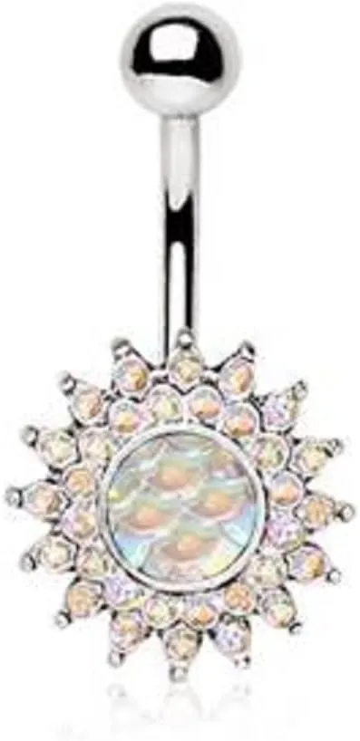 316L Stainless Steel Dazzling Aurora Sunburst WildKlass Navel Ring