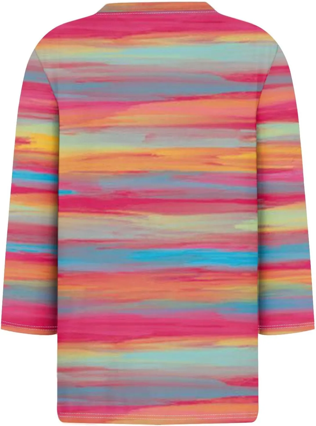 3/4 Length Sleeve Womens Tops 2025 Summer Crew Neck Shirts Three Quarter Sleeve Petite Tshirts