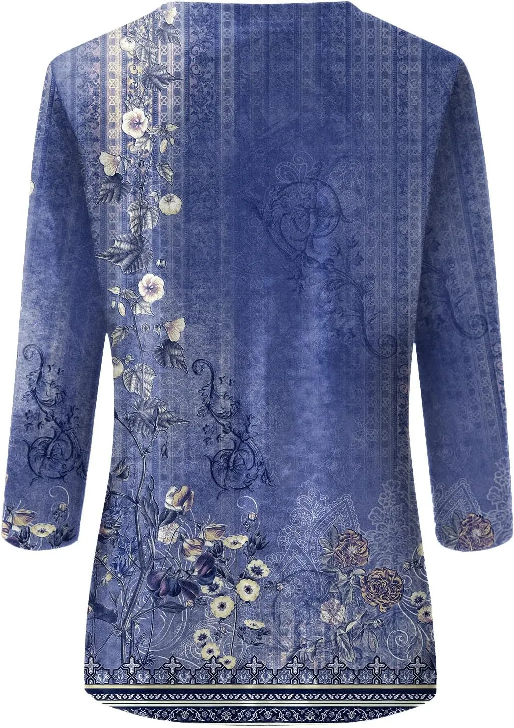 3/4 Length Sleeve Womens Tops Dressy Casual Cute Print Graphic Tees Blouses Casual Plus Size Basic Tops