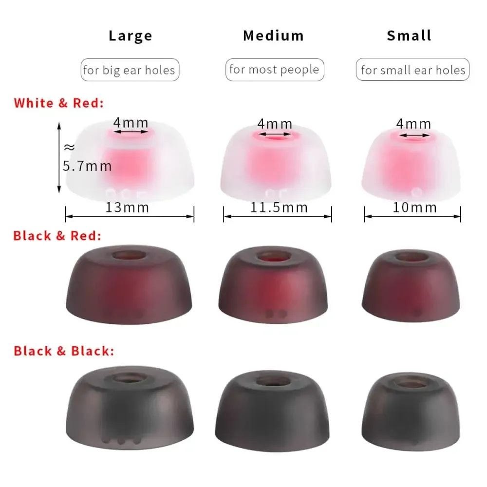 6pcs Silicone Ear Tips for Shanling Mtw300 Tws Earbuds