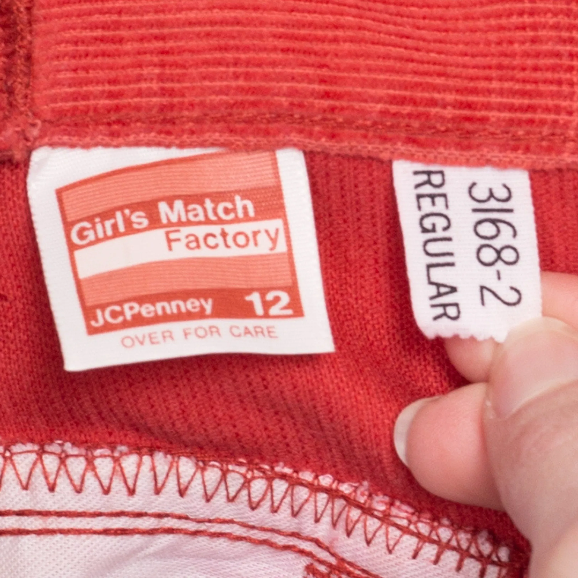 70s Coral Red Corduroy Mini Skirt - Small, 26.5"