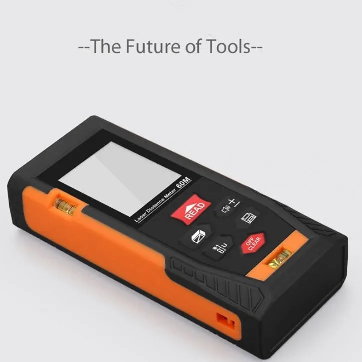 Accurate Laser Distance Meter w/ Battery & Case - 196' Measurement Device