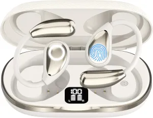 AI Language Translator Earbuds, OWS Real-Time 3-in-1 Translation Earbuds 144 Languages & Accents, Translation Device for Travel Business LearningMilky White