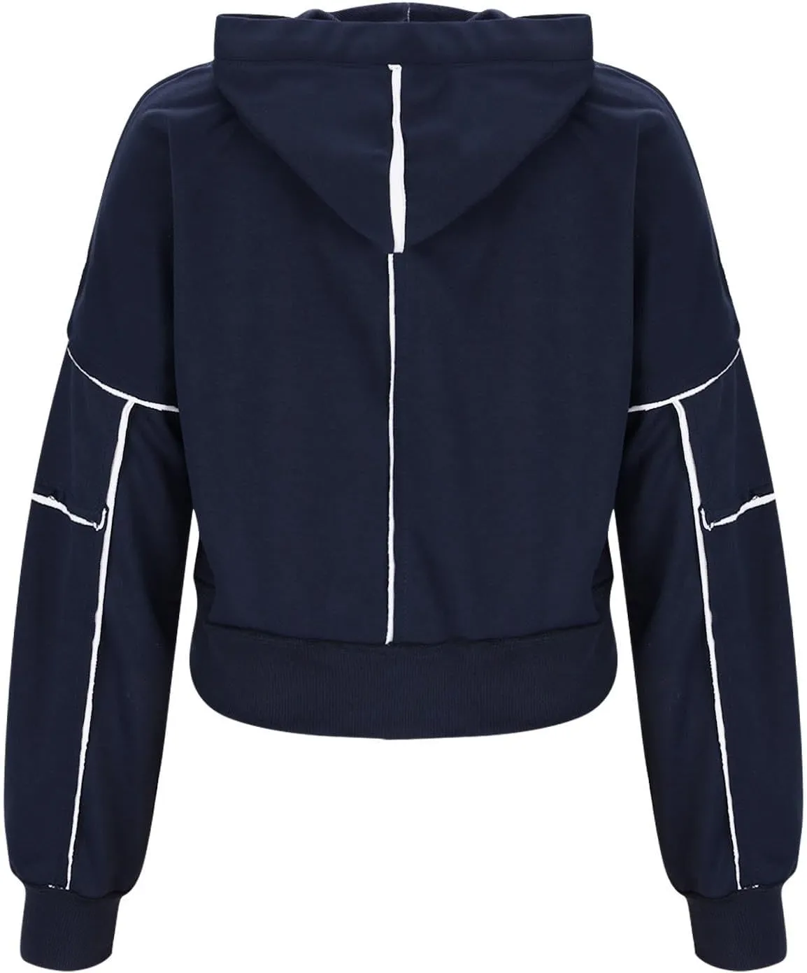 Akklian Zip Up Hoodies for Women Fashion Cropped Sweatshirt Fleece Lined Y2K Fall Teen Girls Preppy Clothes Casual Jackets