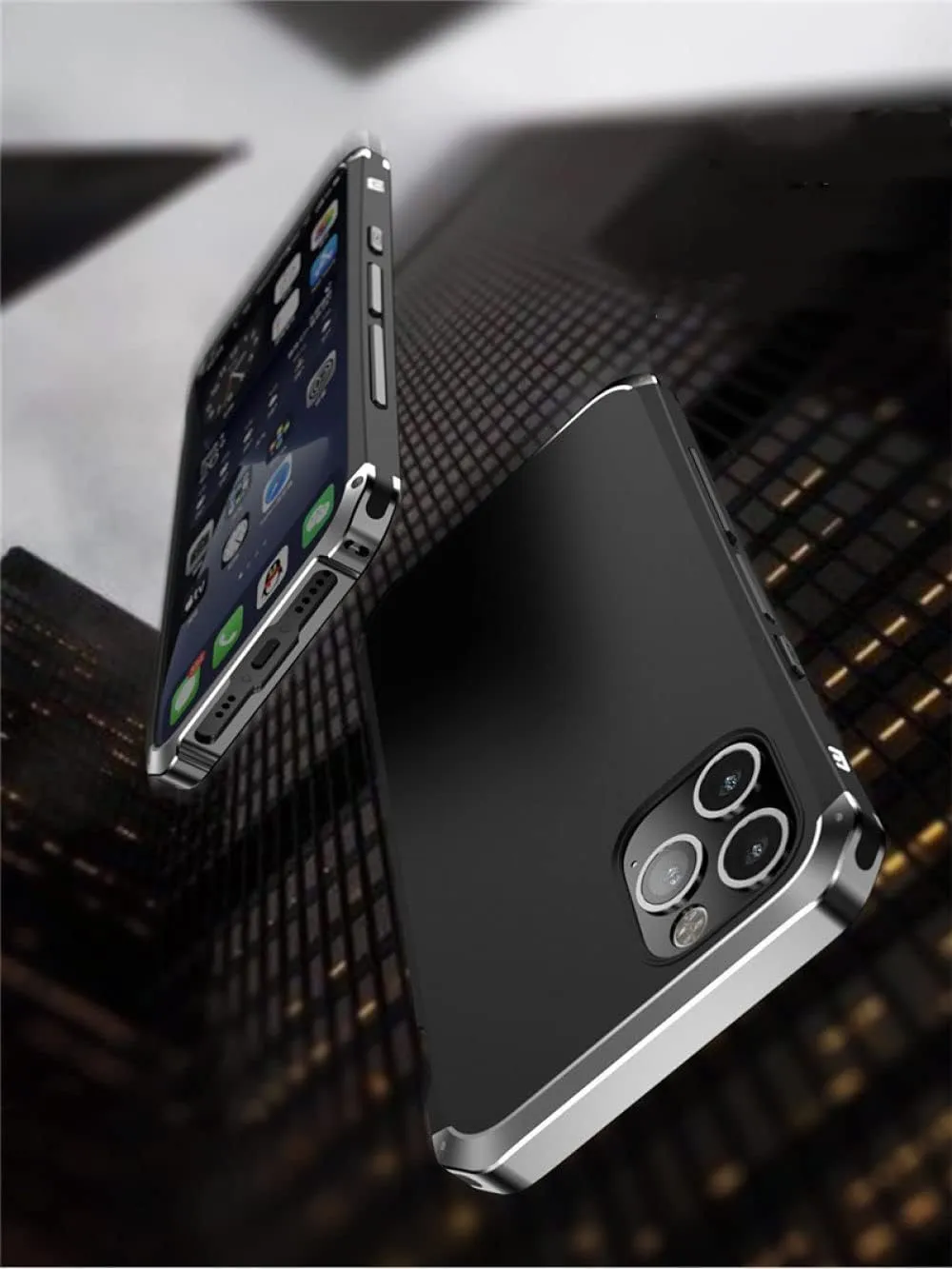 Aluminum Metal Armor case for iPhone 14 12 13 11 Pro Max Shockproof Back Cover for iPhone 13 12 Pro XS MAX XR 6 7 8 Plus X Cover,Black Gold,for iPhone 6 6S
