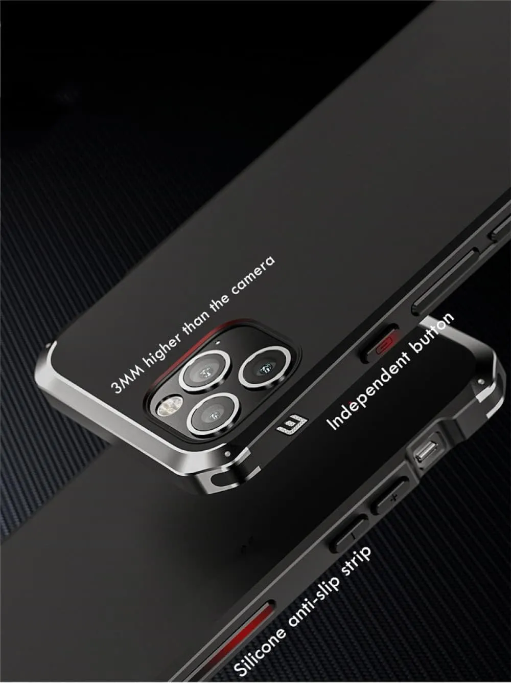 Aluminum Metal Armor case for iPhone 14 12 13 11 Pro Max Shockproof Back Cover for iPhone 13 12 Pro XS MAX XR 6 7 8 Plus X Cover,Black Red,for iPhone 6 6S
