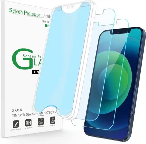 amFilm 2Pack OneTouch iPhone 12 Mini (5.4", 2020) Screen Protector, 9H Hardness Tempered Glass. Easiest Installation, Bubble Free and Case Friendly.