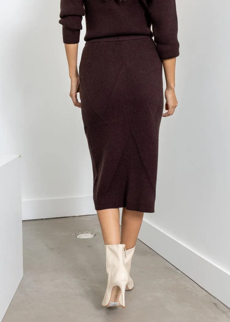 Astrid Kramer Knit Skirt- Chocolate