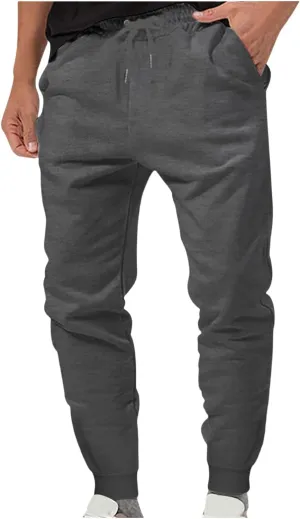 Athletic Sweatpants for Men Drawstring Elastic Waist Tapered Pants Slim Fit Stretch Pants Jogging Sport Sweatpants
