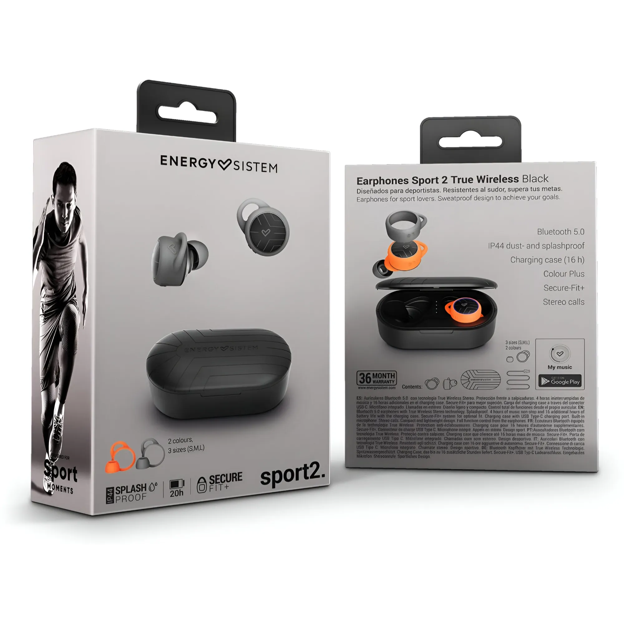 Audfonos Energy Sistem Earphones Sport2 TWS BT5 Secure Fit 