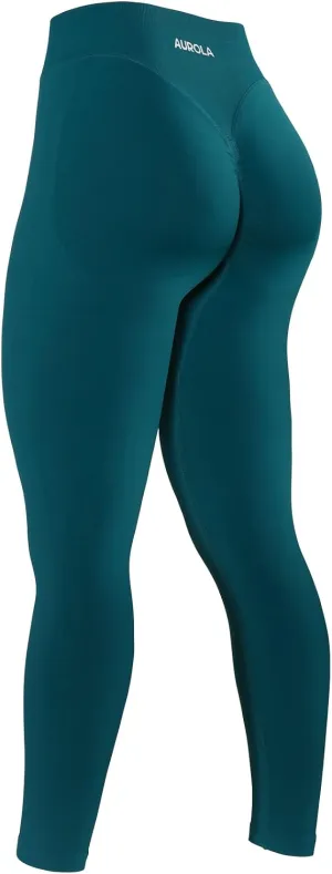 AUROLA Influence Workout Leggings for Women, Seamless Compression Tummy Control Leggings Mid Rise Yoga Pants