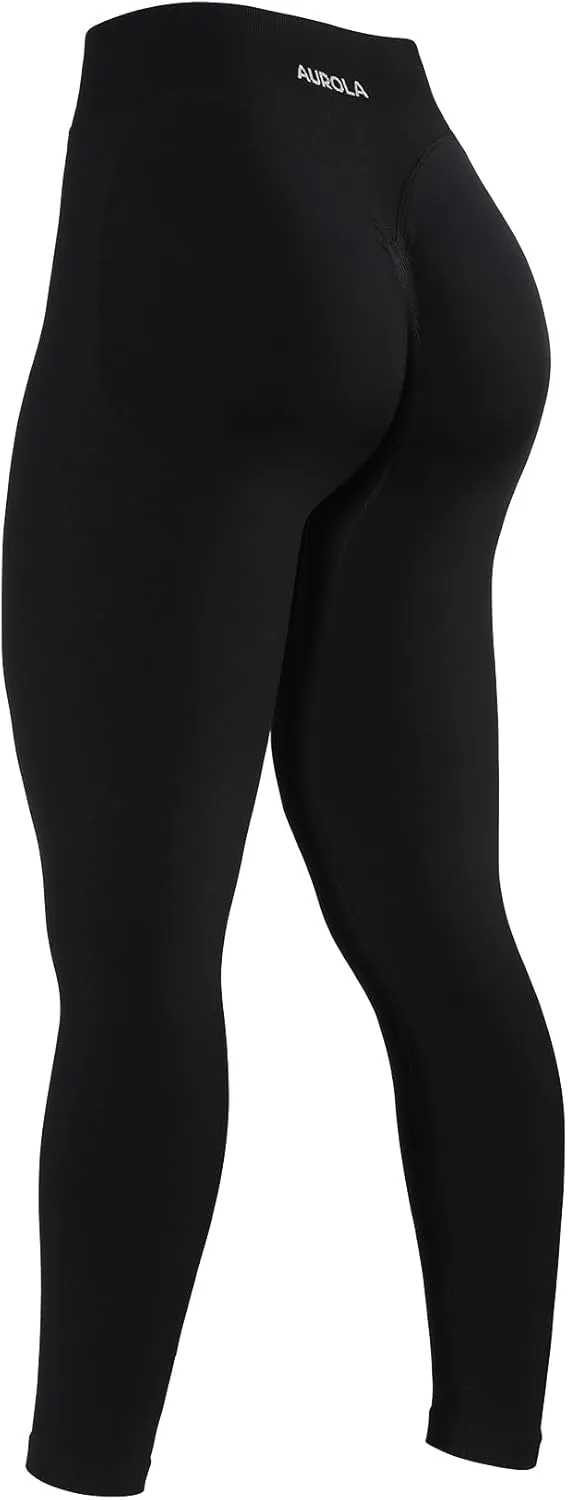 AUROLA Influence Workout Leggings for Women, Seamless Compression Tummy Control Leggings Mid Rise Yoga Pants