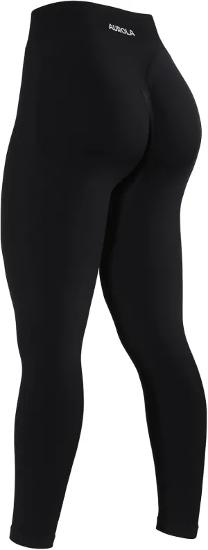 AUROLA Influence Workout Leggings for Women, Seamless Compression Tummy Control Leggings Mid Rise Yoga Pants