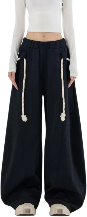 Baggy Sweatpants for Women Men High Waist Wide Leg Sweatpants Oversize Barrel Pants Casual Trousers
