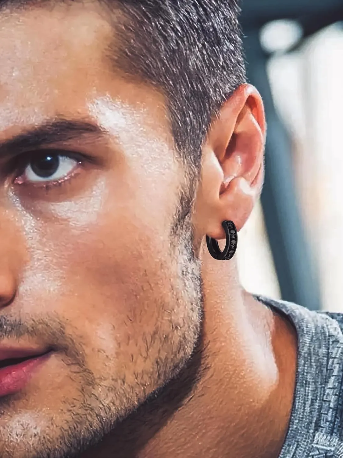 Bandmax Skull Earrings for Men Women Stainless Steel Skeleton Skull Head Hoop Earrings Stud Earrings Punk Gothic Earrings Halloween Jewelry