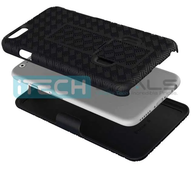 Baytek iPhone 6 Protective Holster/Case with Kick Stand, Secure Grip & Belt Clip