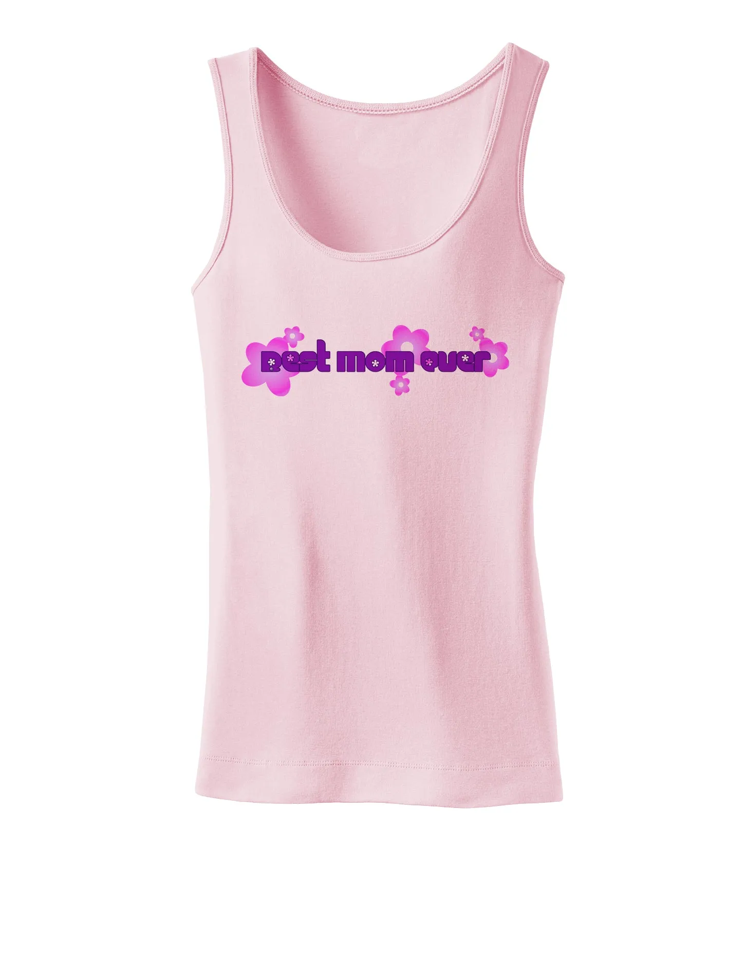 Best Mom Ever Flower Text Womens Tank Top