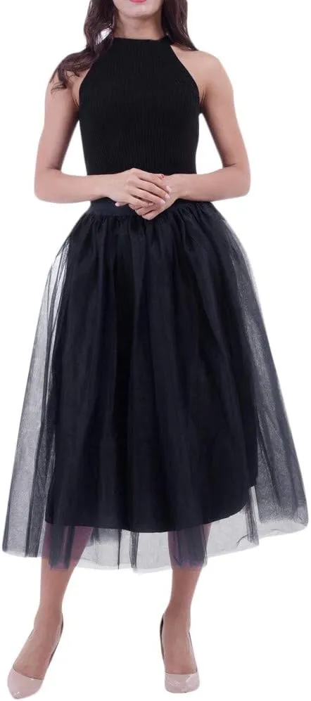 Blue Tutu Dresses Women Plus Size Mesh Tulle Skirt Pleated Skirt Mesh Red Tulle Skirt for Women Plus Size