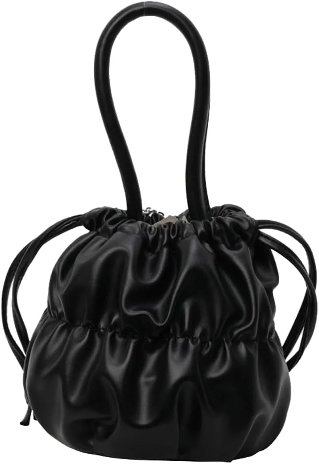 Bucket Bags for Women Drawstring Purse PU Leather Handbags Crossbody Top Handle Small Tote for Travel Shopping