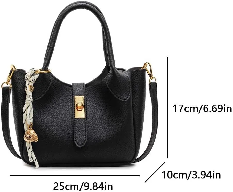 Bucket Bags for Women Trendy Leather Tote Bag Retro Bucket Purse Vintage Crossbody Shoulder Bag Handbags Clutch