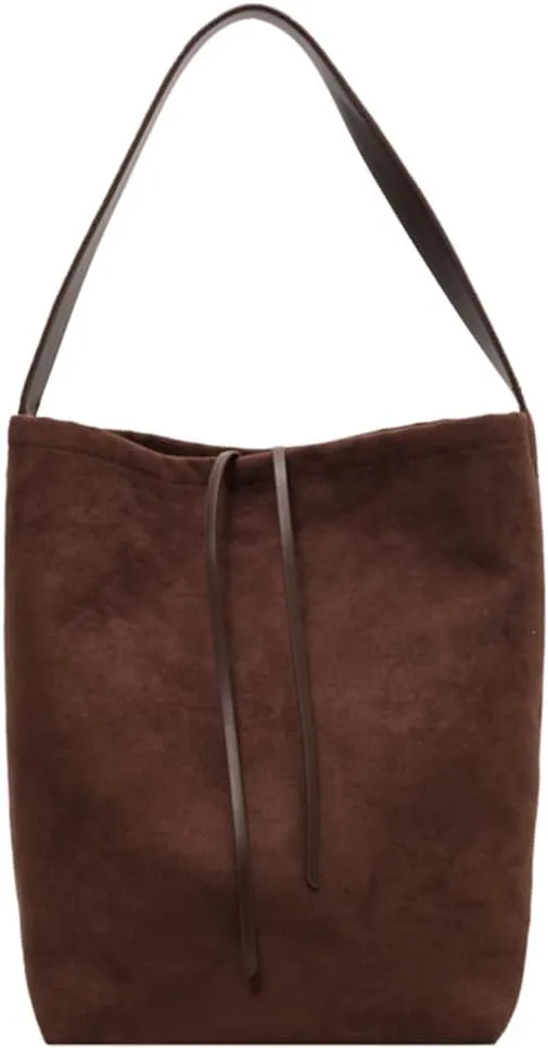 Bucket Suede Hobo Bags for Women Vegan Leather Handbag Bucket Shoulder Bag Purse Tote Handbag Fashion Designer Bag