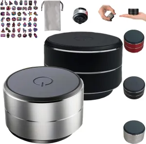 Buzzgo Speaker Mini Magnetic Buzz go Echo Portable Bluetooth Speakers Black Technology Bone Conduction Speaker Wireless Desktop with Suction Cup with Sticker(Black Silver)
