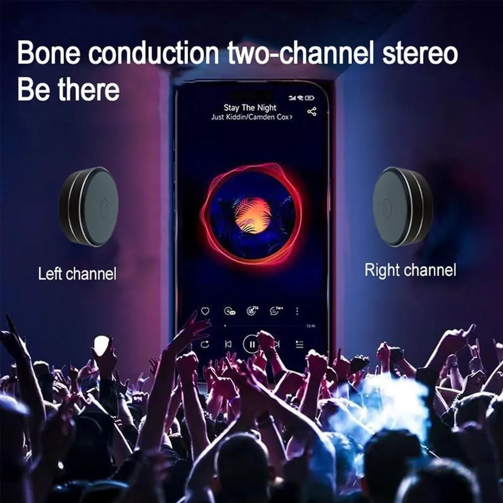 Buzzgo Speaker Mini Magnetic Buzz go Echo Portable Bluetooth Speakers Black Technology Bone Conduction Speaker Wireless Desktop with Suction Cup with Sticker(Red)