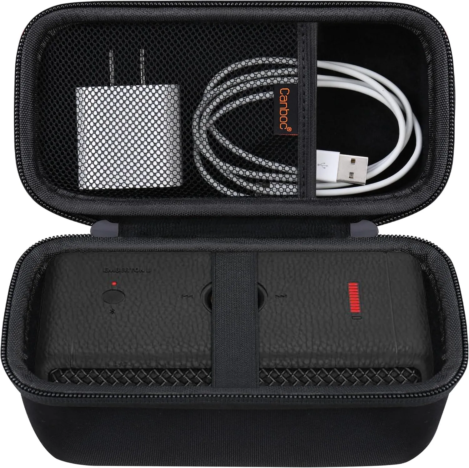 Canboc Carrying Case for Marshall Emberton II/Marshall Emberton III Portable Bluetooth Speaker, Mesh Pocket fits Charging Cable, Black  Black (Case Only)