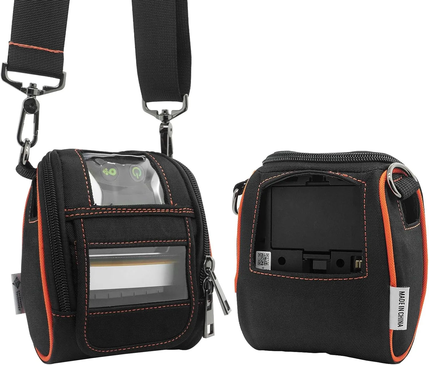 Carrying Case for Zebra ZQ220 ZQ310 ZQ320 - Portable Thermal Label Printer Bag with Shoulder Strap and Belt Clip, Easy Transport and Protection, Convenient Label Access