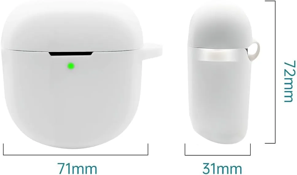 Case Cover Compatible with Bose QuietComfort Earbuds II, Protective Silicone Exterior, Bose Wireless Bluetooth Case Cover,Soft Skin Sleeve with Bracelet Keychain for Convenient Carrying (White)