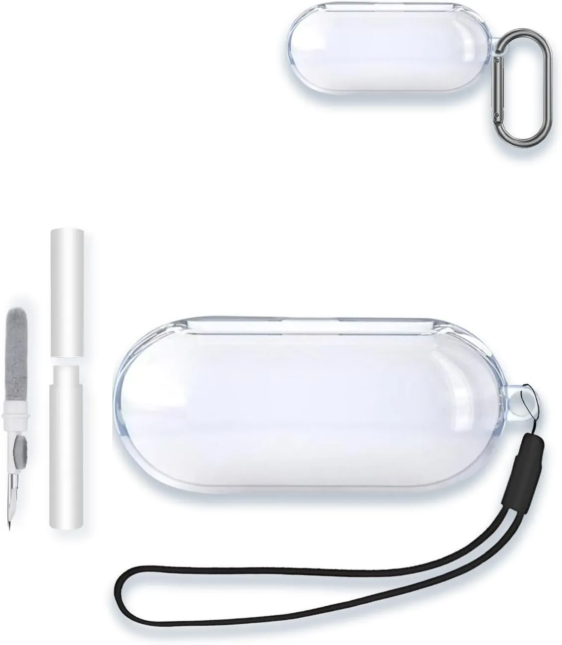 Case Cover for Sony WF-C510 IPX4 Waterproof True Wireless Bluetooth Earphones,WUNIAK Clear Soft TPU Protective Cover with Keychain and Cleaner Kit for Women Men Shockproof Skin,Clear