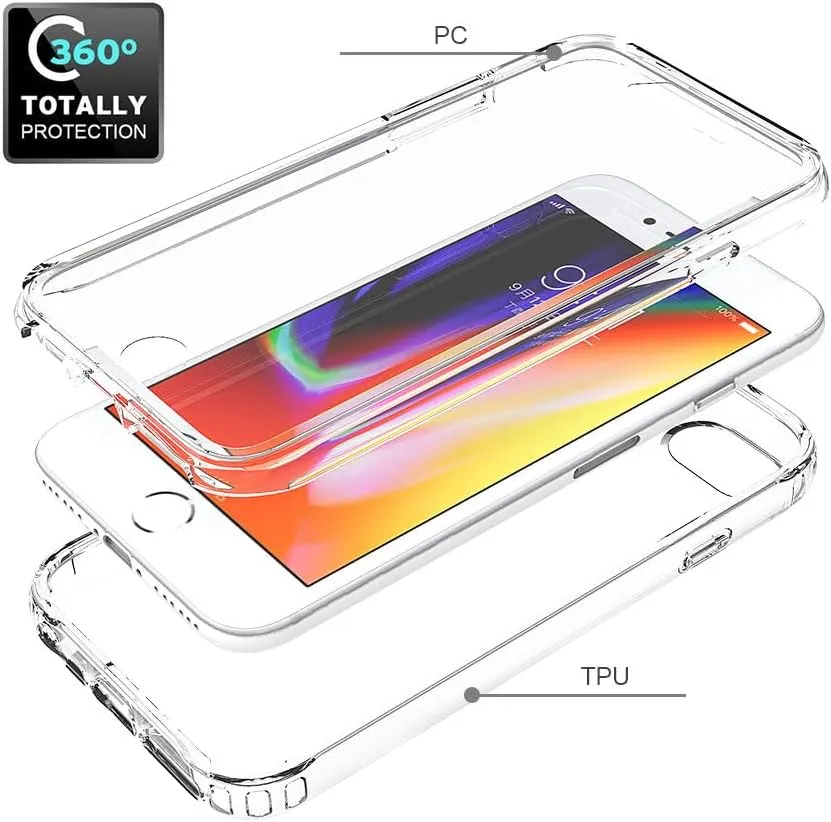 Case for iPhone 6/iPhone 7, PC Front Cover   TPU Back Shell Splicing Combination for iPhone 6/iPhone 7 Case, Full Body Protection Phone Cover for iPhone 6/iPhone 7 Blue