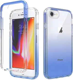 Case for iPhone 6/iPhone 7, PC Front Cover   TPU Back Shell Splicing Combination for iPhone 6/iPhone 7 Case, Full Body Protection Phone Cover for iPhone 6/iPhone 7 Blue