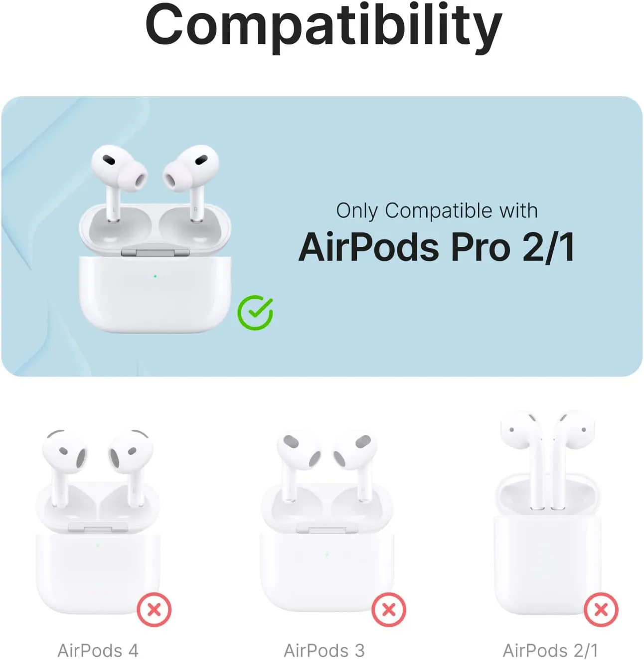 Catalyst Waterproof Case for AirPods Pro 2nd Generation and AirPods Pro 1st Generation - Wireless and USB-C Charging Compatible, One Piece Design, High Drop Protection Case with Carabiner