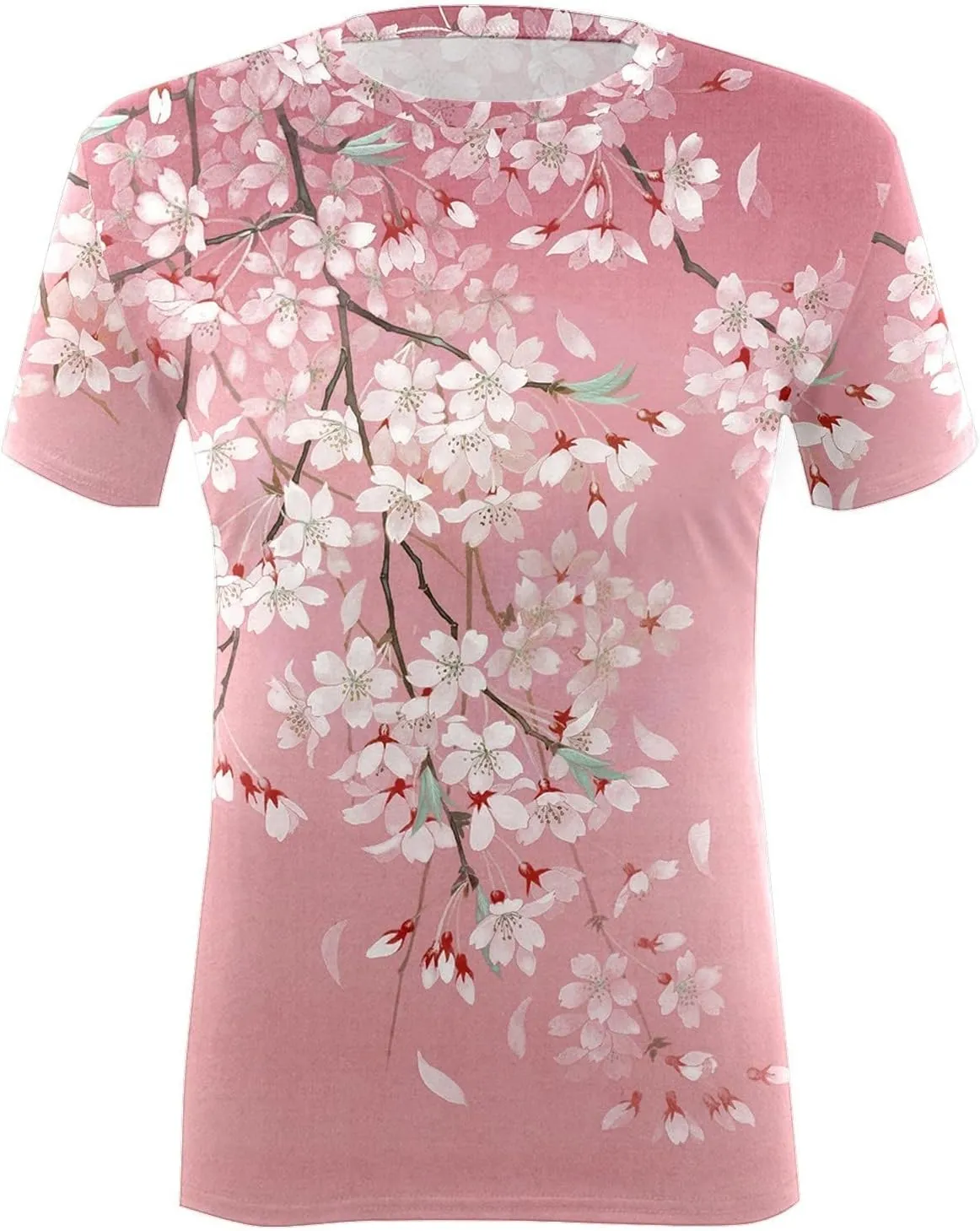 Ceboyel Women Short Sleeve Casual Blouse Floral Print Summer T Shirts Cute Graphic Loose Tees Tops Trendy Ladies Clothing