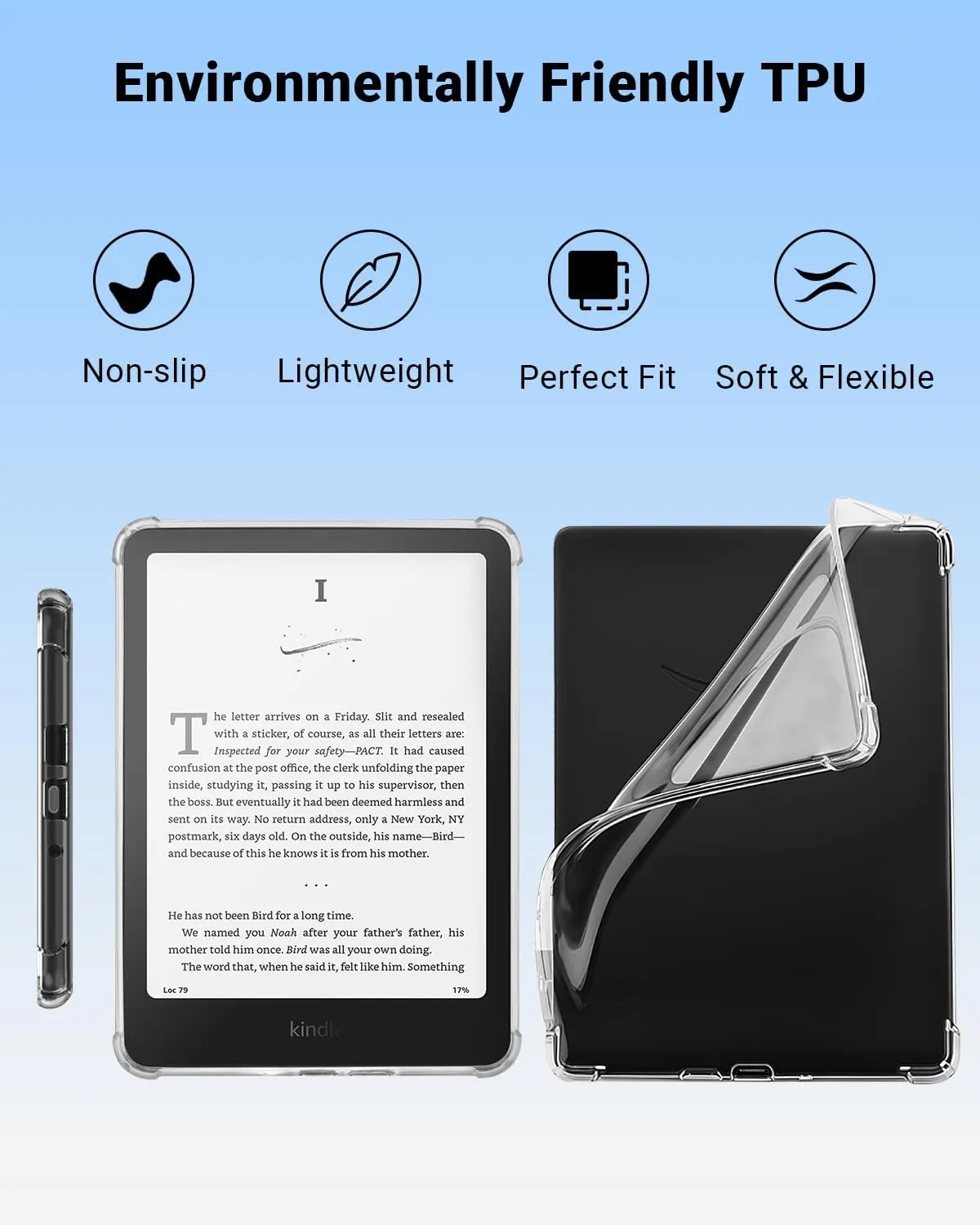 Clear Case for 6" Kindle 2024 and 2022 (11 Generation) Ultra Thin Scratch-Proof TPU Protection Silicone Cover - Compatible with iPhone MagSafe, for Samsung/Belkin/Anker Wireless Charging Pads
