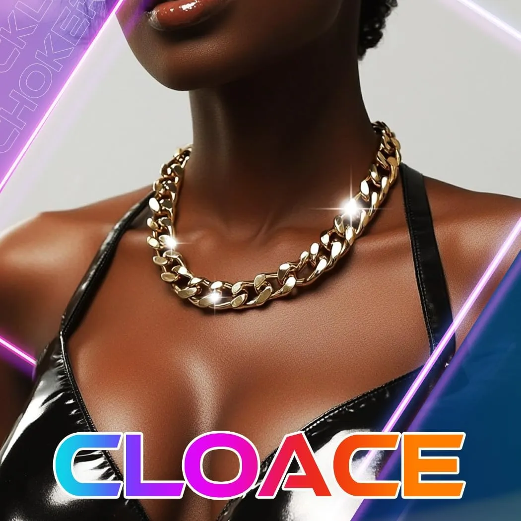 CLOACE Chunky Choker Necklaces Layered Pendant Necklace Chain Punk Thick Necklace Accessories for Women