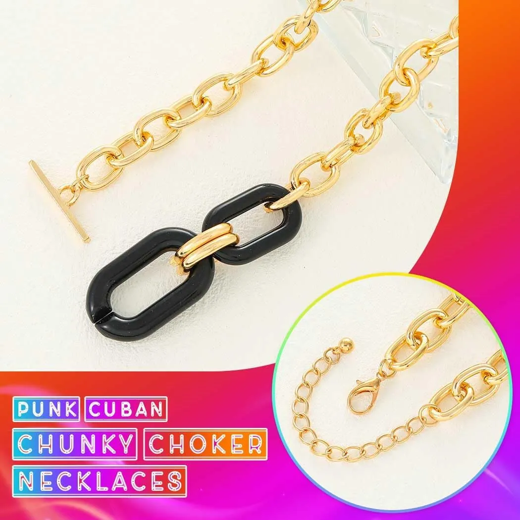 CLOACE Chunky Choker Necklaces Layered Pendant Necklace Chain Punk Thick Necklace Accessories for Women