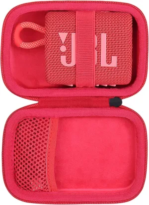 co2CREA Hard Carrying Case Replacement for JBL Go 4 Go3 Go 3 Eco Portable Speaker (Black Case   Inside Red)