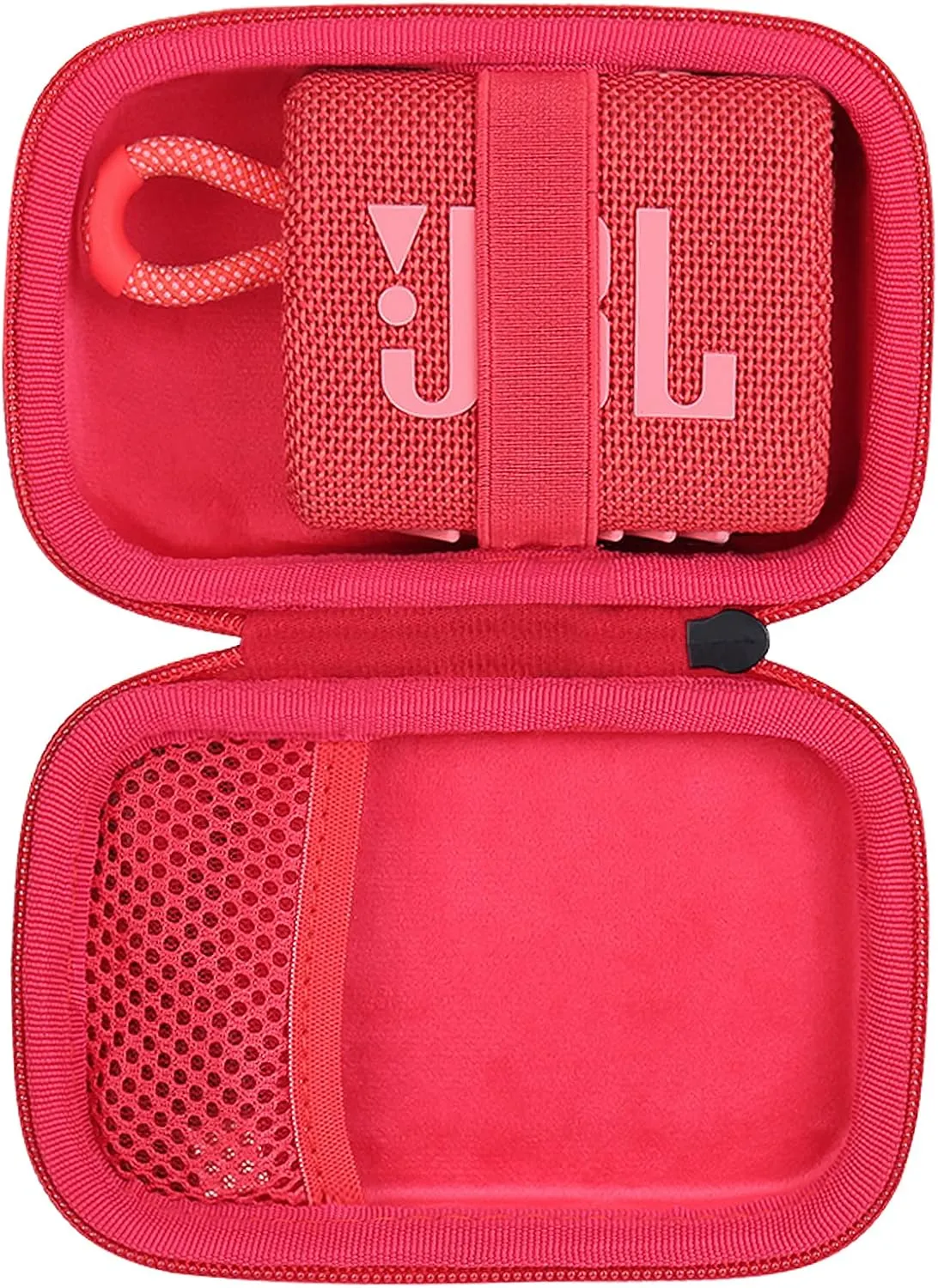 co2CREA Hard Carrying Case Replacement for JBL Go 4 Go3 Go 3 Eco Portable Speaker (Black Case   Inside Red)