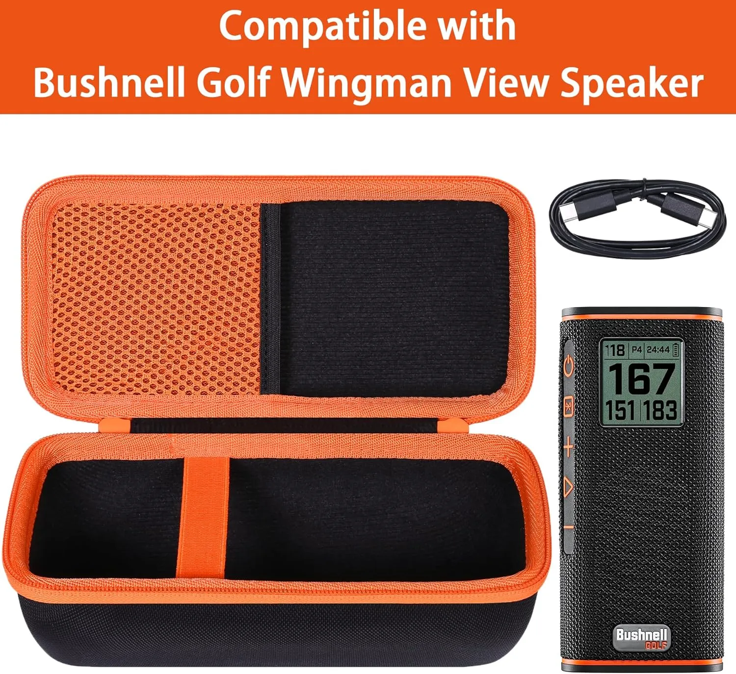 co2CREA Hard Case Compatible with Bushnell Golf Wingman View GPS Speaker