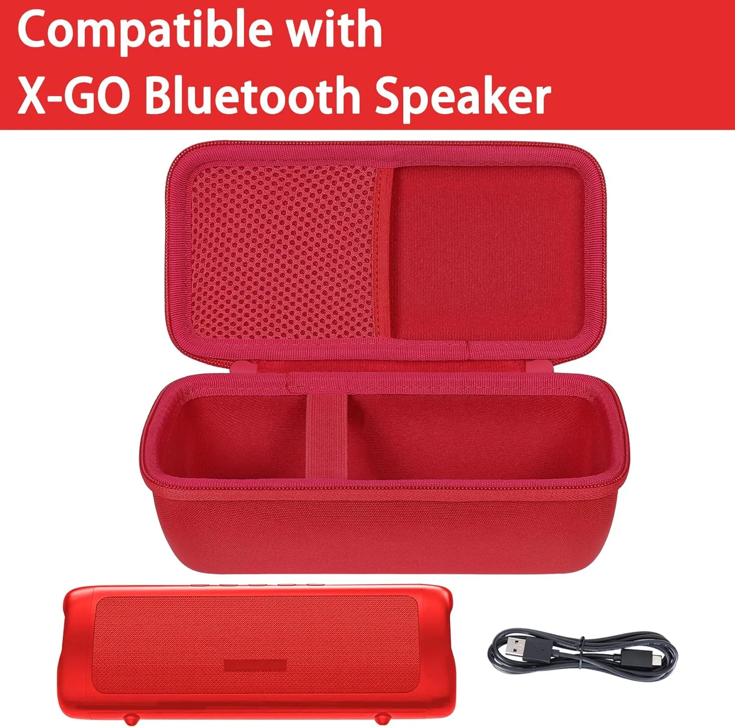 co2CREA Hard Case Replacement for BolaButty X-GO C27C Bluetooth Speaker IPX5 Waterproof Speaker (Red)